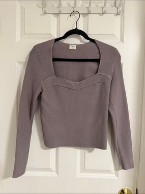 Abercrombie & Fitch Lavender Ribbed Scoop Neck Sweater NEVER WORN